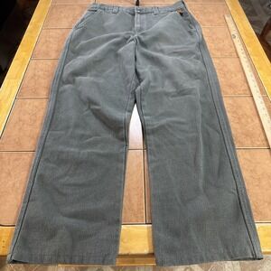 Vintage Orvis Pants Mens 34 x 31 Geeen Canvas Twill Leather Trim Safari USA Made